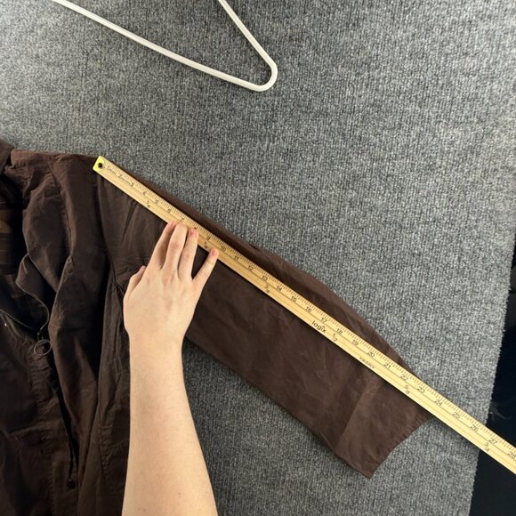 Barbour HAMSHIRE Size 16 Brown Lightweight Waxed Jacket Women Full Zip Outdoors - Picture 16 of 16